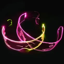 LED-briller - Lysende Cyberpunk Futuristiske Neon Rave DJ-briller Genopladelige Fuld Farve (Kontrollerbar Farve)