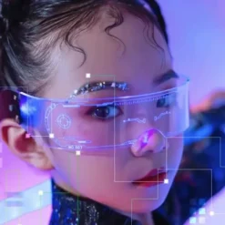 LED-briller - Lysende Cyberpunk Futuristiske Neon Rave DJ-briller Genopladelige Fuld Farve (Kontrollerbar Farve)