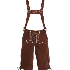 Lederhosen Mænd - Ægte Læder Ægte tysk Lederhosen-kompatibilitet med mænd, Oktoberfest-outfit - Kort Lysebrun brun M