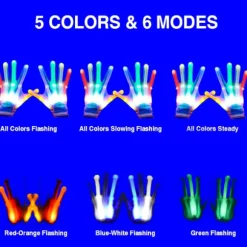 LED-handsker, LED-handsker til børn, teenagere og voksne, LED-fingerhandsker, fingerlys-handsker_ry