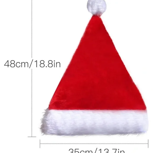 LED-julehat - Lysende nissehue, julehat til voksne, unisex plys behagelige julehatte