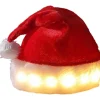 LED-julehat - Lysende nissehue, julehat til voksne, unisex plys behagelige julehatte