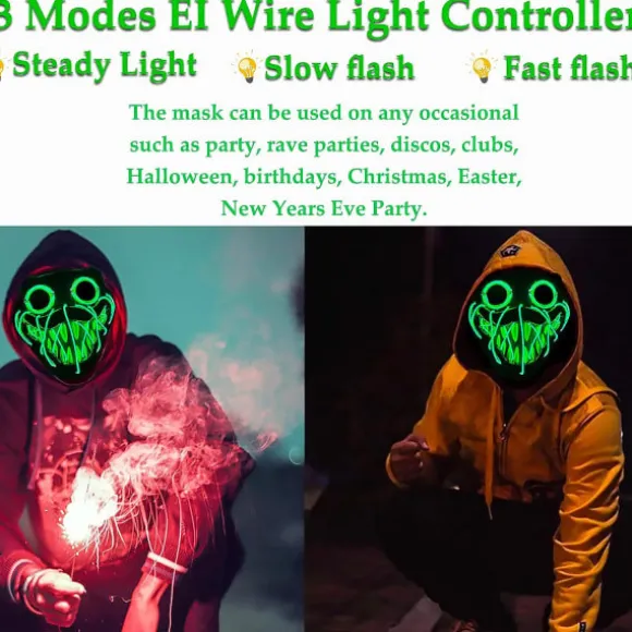 LED-maske Halloween, Poppy Playtime-maske, Cosplay-festmaske