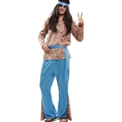 Legetøj - VIVING - Hippie kostume - Multifarvet - Størrelse XXL - Psykedelisk Flerfärgad