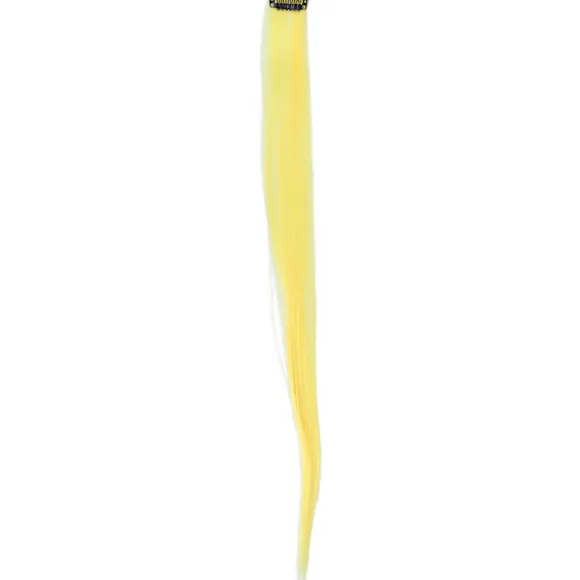 Lige Hårstykke Clip Lyse Farve Hår Extensions Hårstykke til Cosplay Udklædningsfest HolidayYellow