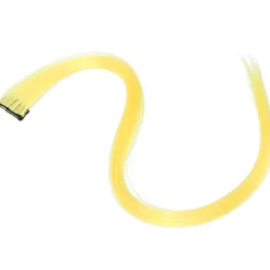 Lige Hårstykke Clip Lyse Farve Hår Extensions Hårstykke til Cosplay Udklædningsfest HolidayYellow