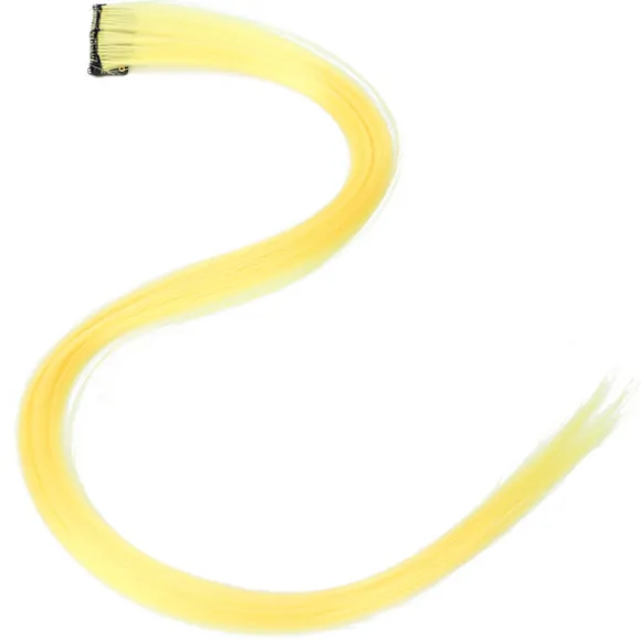 Lige Hårstykke Clip Lyse Farve Hår Extensions Hårstykke til Cosplay Udklædningsfest HolidayYellow