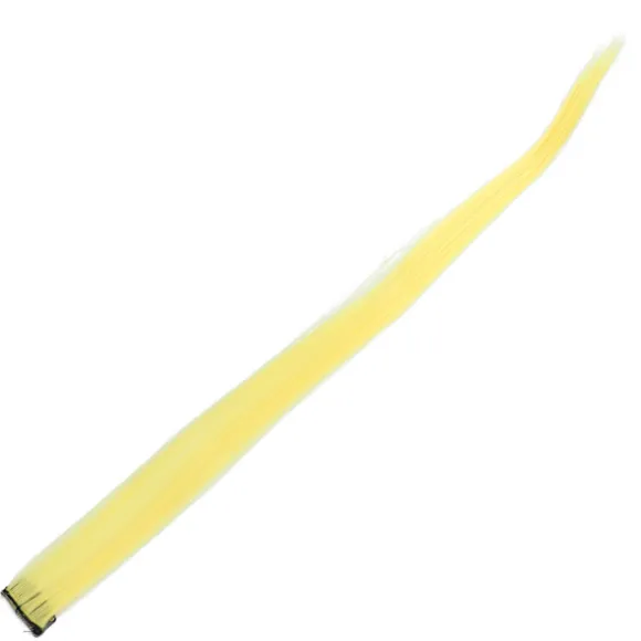 Lige Hårstykke Clip Lyse Farve Hår Extensions Hårstykke til Cosplay Udklædningsfest HolidayYellow