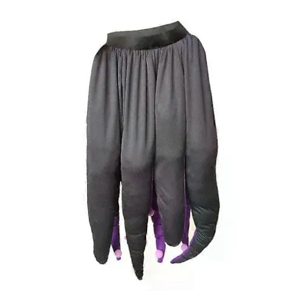Lilla og sort blæksprutte nederdel med lange tentakler heksekostume havdyr voksen Halloween cosplay tøj til voksne unisex black Length 65cm