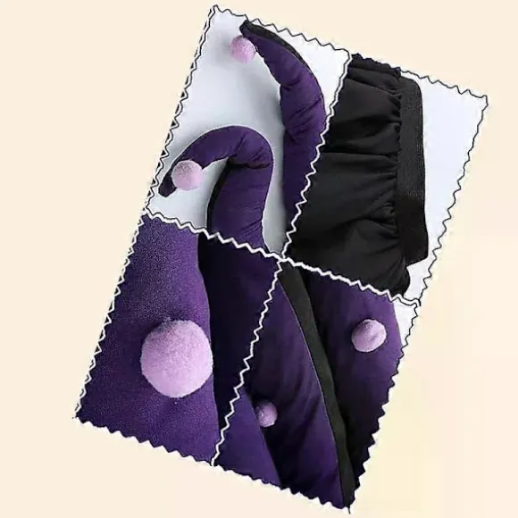 Lilla og sort blæksprutte nederdel med lange tentakler heksekostume havdyr voksen Halloween cosplay tøj til voksne unisex black Length 65cm