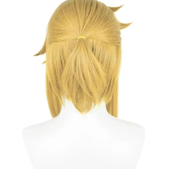 Link cosplay kort paryk med ører (gul)