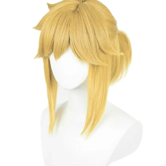 Link cosplay kort paryk med ører (gul)