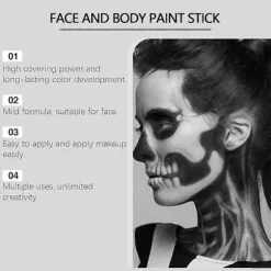 Livligt Halloween Ansigt- & Kropsmalingsstift Sæt - Langtidsholdbar, Hudvenlig Makeup til Klovne, Kostumer & Fester med Nem Påføring og Lyse Farver