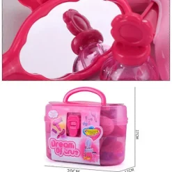 [LLC]2023 Børn foregiver at lege makeuplegetøj Makeupsæt Frisørsimulering Plastiklegetøj til små piger Påklædning Skønhedstilbehør Rejseboks pink