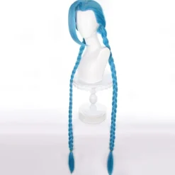 LOL Character Jinx Cosplay paryk Blå lang paryk 120 cm Y