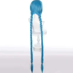 LOL Character Jinx Cosplay paryk Blå lang paryk 120 cm Y
