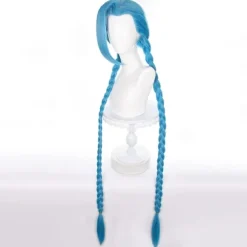 LOL Karakter Jinx Cosplay Paryk Blå Lang Paryk 120cm Y - Perfekt