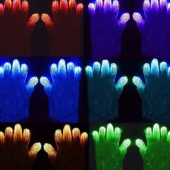 Luffer / Handsker med LED-lys - 6 forskellige lystilstande multicolor{yh} multifärg one size