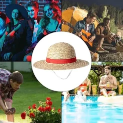 Luffy stråhat, Luffy cosplay hat, Luffy cosplay tilbehør, kostumefest tilbehør