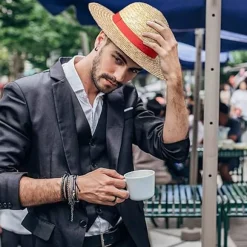 Luffy stråhat, Luffy cosplay hat, Luffy cosplay tilbehør, kostumefest tilbehør