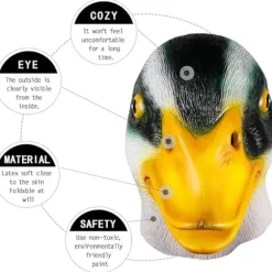 Luksuriøs Halloween-maske Ankamask i Latex Dyremaske Fancy D