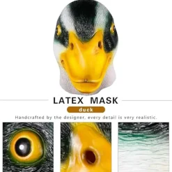 Luksuriøs Halloween-maske Ankamask i Latex Dyremaske Fancy D