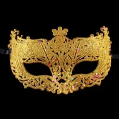 Luksuriøs venetiansk maskebalmaske til kvinder og piger - Sexet rævemaske i guld, ONESIZE Guld