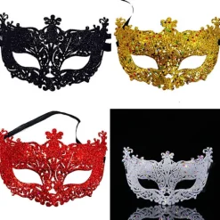 Luksus venetiansk maskerademaske Kvinder Piger Sexet Fox Eye Mask F Red ONESIZE