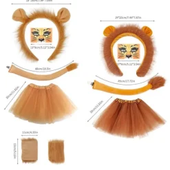 Løve Rollespil Kostume Ansigtsmærke Halloween Dyrekostume til Dreng Pige Børn Voksen Halloween Fødselsdag Cosplay Simba lion headband