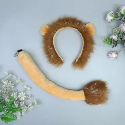Løveører og hale sæt Karneval Dyreører Pandebånd Børns Løve Kostume Løveører Pandebånd Fest