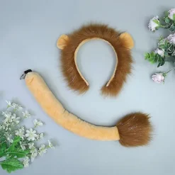 Løveører og hale sæt Karneval Dyreører Pandebånd Børns Løve Kostume Løveører Pandebånd Fest