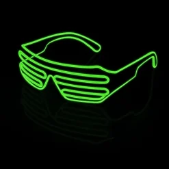 (Lysegrøn) Neon Rave Briller El Wire Blinkende LED Solbriller Li