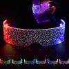 Lysende briller - Stjernehimmel, glødende LED-briller, Cyberpunk LED-briller, futuristiske briller, 7 farver, dobbelt kontrol, til natklubfest, Hallowee | Fyndiq
