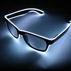 Lysende briller, LED EL Wire Neon Light Goggles Glowing Mask, S
