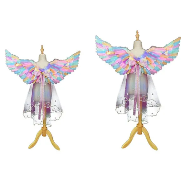 Lysende Engelvinger Haloer LED Lys Cosplay Kostume