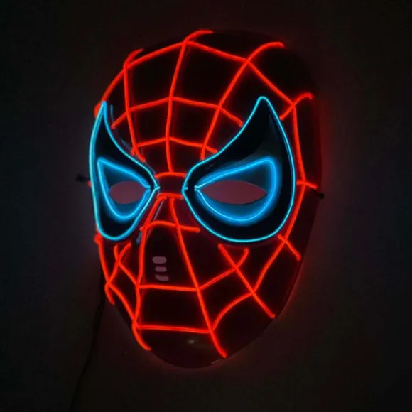Lysende Spider-Man Maske Halloween Maske Karneval Cosplay Tilbehør red