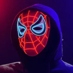 Lysende Spider-Man Maske Halloween Maske Karneval Cosplay Tilbehør red