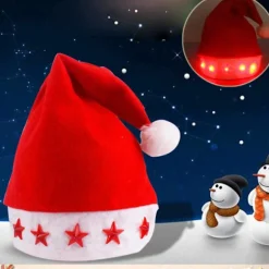 Lysende stjerner julehat LED blinkende