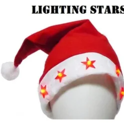 Lysende stjerner julehat LED blinkende