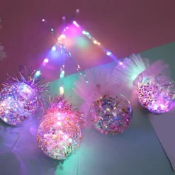 Lysende Tryllestav 16,9 tommer lang 3,1 tommer kuglediameter Blinkende Farverig Holdbar Gummi Blinkende LED Tryllestav