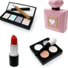 Makeup Kagepynt 4-pak, Kosmetik Læbestift Parfume Flaske Øjenskygge Blush Makeup Kagedekorationer til Polterabend Pige Kvinder