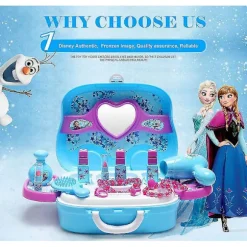 Makeup Sæt Makeup Legetøj Til Børn Pige Frozen Makeup Kuffert (FMY) Blue
