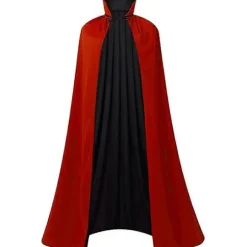 Maklulu Halloween Vampirkappe Kostume Voksen Halloween Kostume Kappe Sort og Rød Vendbar Ståkrave Kappe