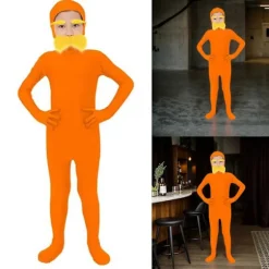 Mandarinkostume Tilbehør Åbent Ansigt Helkropsdragter Gul Overskæg og Øjenbryn til Verdensbogdagen Halloween Cosplay-FF-_yux Adult 170cm