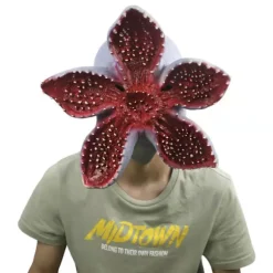 Mandspisende blomstermaske, sjovt ansigt, mærkelig historie, Halloween maskebal, Stranger Things maske carnivorous plant