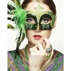 Mardi Gras Poncho Kostumetilbehør Mardi Gras Sjal Lilla Grøn Guld Sjal