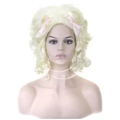 Marie Antoinette hvid paryk til damer, fransk barok, udklædningstilbehør