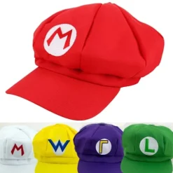 Mario Broderet Kostume Hat, Mænds Rød Beret Cap Purple