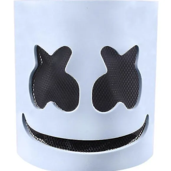 Marshmallow DJ Maske Hjelm - Musikfestival Halloween Party Kostumer Cosplay Fuld Hovedmaske Hjelm Til Voksne & Børn