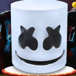 Marshmallow DJ Maske Hjelm - Musikfestival Halloween Party Kostumer Cosplay Fuld Hovedmaske Hjelm Til Voksne & Børn